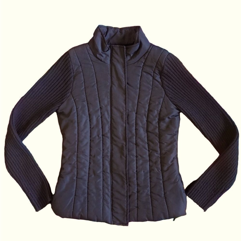 Glimmer JJ Basics Y2K late 90s knitted sweater w/ build in nylon vest GUC